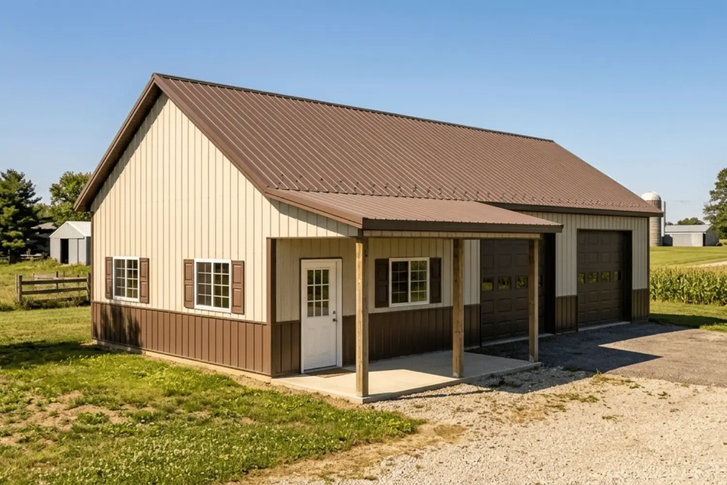 24x48x10 Garage with 8x16 Porch