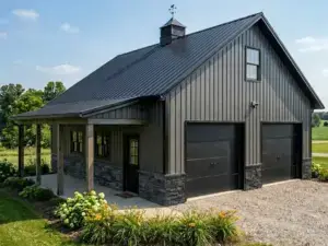 30x36x10 Garage with 8x24 Porch
